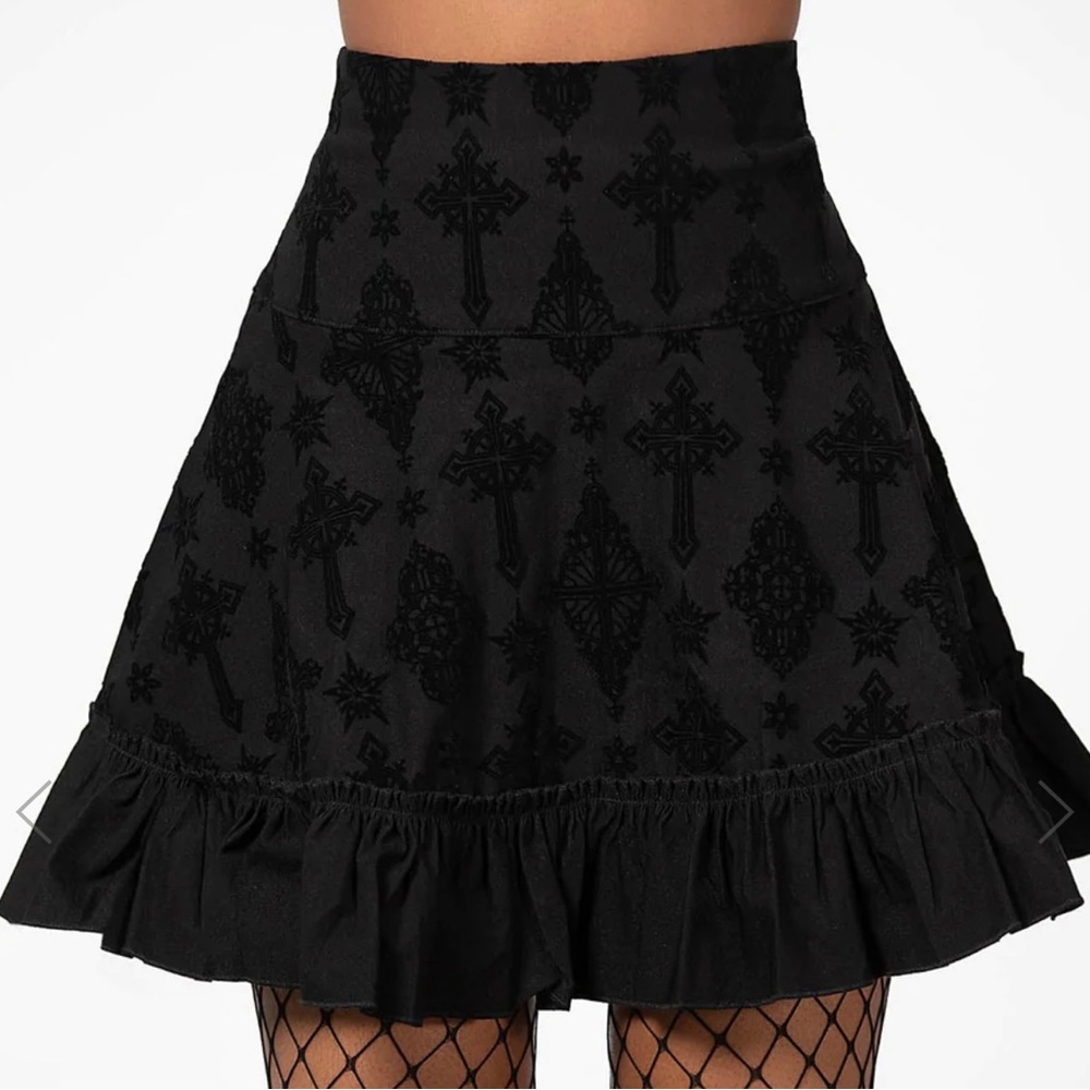 Killstar Amelie flocked mini skirt